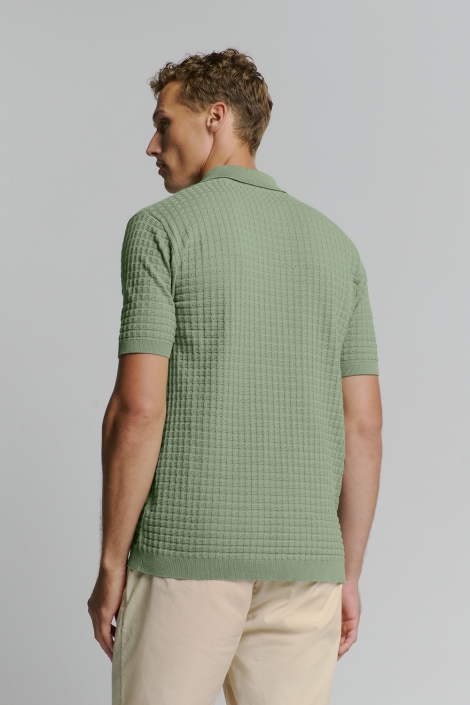 NO-EXCESS pullover short sleeve polo v solid